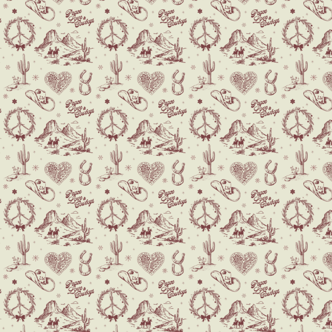 Peace, Love, and Cowboys Wrapping Paper