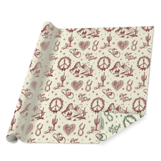 Peace, Love, and Cowboys Wrapping Paper